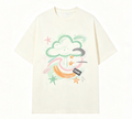 Graffiti Graphic Print Crew Neck T‑Shirt Casual Streetwear Short Sleeve Tee