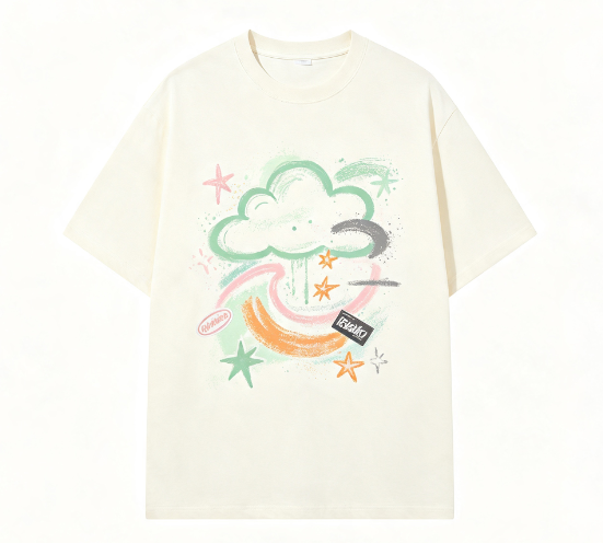 Graffiti Graphic Print Crew Neck T‑Shirt Casual Streetwear Short Sleeve Tee