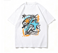 Graffiti Graphic Print Crew Neck T‑Shirt Casual Streetwear Short Sleeve Tee