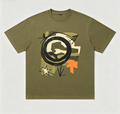 Graffiti Graphic Print Crew Neck T‑Shirt Casual Streetwear Short Sleeve Tee