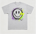 Graffiti Graphic Print Crew Neck T‑Shirt Casual Streetwear Short Sleeve Tee
